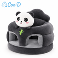 Coo-D branded dark grey panda plush baby floor seat and sitting support sofa