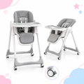 Coo-D Foldable Baby High Chair in grey and white